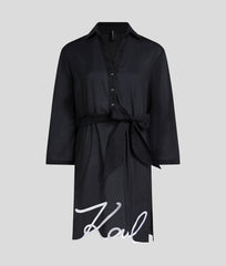 Karl Lagerfeld Signature Beach Dress For Women In Black