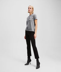 Karl Lagerfeld Womens RSG T-Shirt in Grey Melange