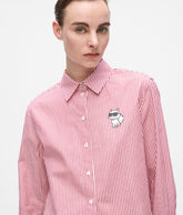 Karl Lagerfeld Womens Ikon Choupette Crop Top In Red & White