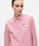 Karl Lagerfeld Womens Ikon Choupette Crop Top In Red & White