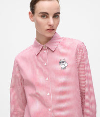 Karl Lagerfeld Womens Ikon Choupette Crop Top In Red & White