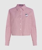 Karl Lagerfeld Womens Ikon Choupette Crop Top In Red & White