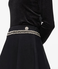 Karl Lagerfeld Boucle Detail Knit Skirt In Black