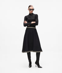 Karl Lagerfeld Boucle Detail Knit Skirt In Black