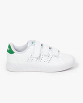 Adidas Boys Advantage Base 2.0 CF Sneakers In White & Green