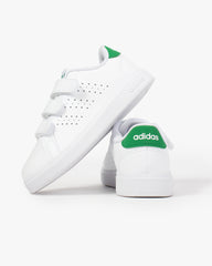 Adidas Boys Advantage Base 2.0 CF Sneakers In White & Green