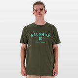 Salomon Mens Alpine Short Sleeves T-Shirts In Olive Night
