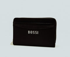 Bossi Womens Alessia Pu Zip Around Purse In Black