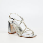 Butterfly Feet Amelle 1 Ladies Block Heel In Silver