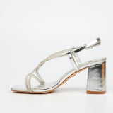 Butterfly Feet Amelle 1 Ladies Block Heel In Silver