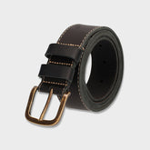 Jeep Unisex Leather Stitch Belt Black