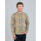Ben Sherman All Over Print Crew Sweater Olive