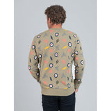 Ben Sherman All Over Print Crew Sweater Olive