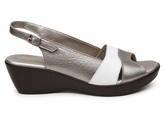 Angels Ladies Amelia Sandal In Pewter/White