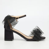 Miss Black Ladies Bardot 5 Low Black Heels In Black