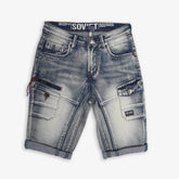 Soviet Boys Butler Fashion Denim Shorts In Teat Stain
