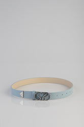 Sissyboy Ladies Belt With SB Logo Hardware In Light Blue