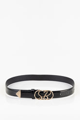 Sissy boy Womens Main Girl Patent Belt In Black