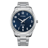 Citizen Mens Watch In Silver & Navy