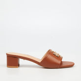 Miss Black Ladies Bina 1 Heel Sandals In Chocolate