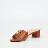 Miss Black Ladies Bina 1 Heel Sandals In Chocolate