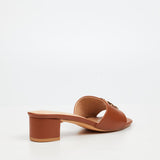 Miss Black Ladies Bina 1 Heel Sandals In Chocolate