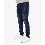 Soviet Mens Fashion Skinny Jeans In Dark Indigo