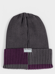 Ben Sherman Colour Block Beannie Grey