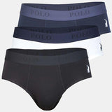 Polo Mens Multi Knite Boxer Brief 3 Pack In Navy/Black/White