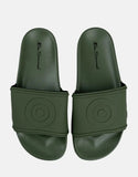 Ben Sherman Mens Target Embossed Slides Olive