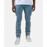 Ben Sherman Mens Target Turn Up Slim Fit Light Blue Jeans