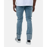 Ben Sherman Mens Target Turn Up Slim Fit Light Blue Jeans