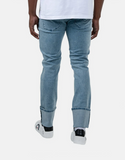 Ben Sherman Mens Target Turn Up Slim Fit Light Blue Jeans