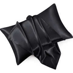 Cotton Co Satin Pillow Cases In Black