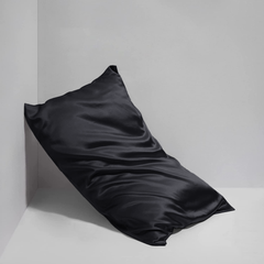 Cotton Co Satin Pillow Cases In Black