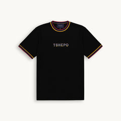 Tshepo Jeans Unisex Flag Ribbed T-Shirt In Black
