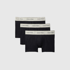 Calvin Klein Mens 3 Pack Trunk Set in Black & Cream