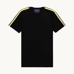 Tshepo Jeans Flag Shoulder Tape T-Shirt Black