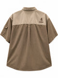 Boerboel Mens Kalahari Short Sleeves Shirt In Bark/Putty