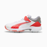 Puma Mens Bowling Cricket Shoes In White/Red