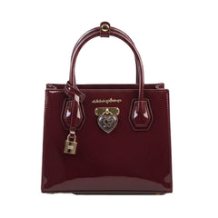 Sissyboy Patent Medium Tote Bag In Burgundy