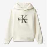 Calvin Klein Boys Light Monologo Hoodie In Beige