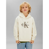 Calvin Klein Boys Light Monologo Hoodie In Beige