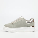 Butterfly Feet Ladies Campus 1 Shoes In Grey and Silver