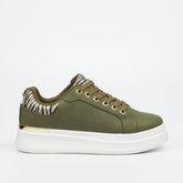Butterfly Feet Ladies Campus 1 Shoes In Olive and White