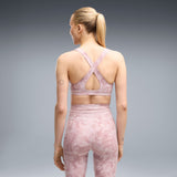 Puma Cloudspun Printed Bra In Misty Pink