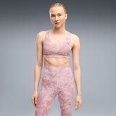 Puma Cloudspun Printed Bra In Misty Pink