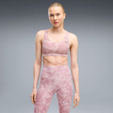 Puma Cloudspun Printed Bra In Misty Pink