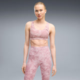 Puma Cloudspun Printed Bra In Misty Pink
