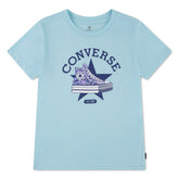Converse Girls Sneaker Graphic T-Shirt In Light Blue